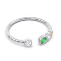 Petite Modern Open Bezel Vihvarita Ring