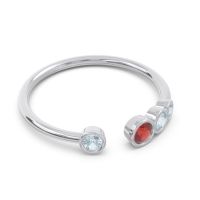 Petite Modern Open Bezel Vihvarita Ring