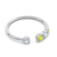 Petite Modern Open Bezel Vihvarita Ring