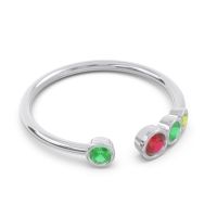 Petite Modern Open Bezel Vihvarita Ring