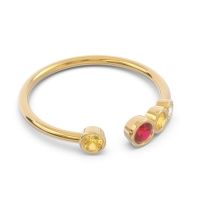 Petite Modern Open Bezel Vihvarita Ring