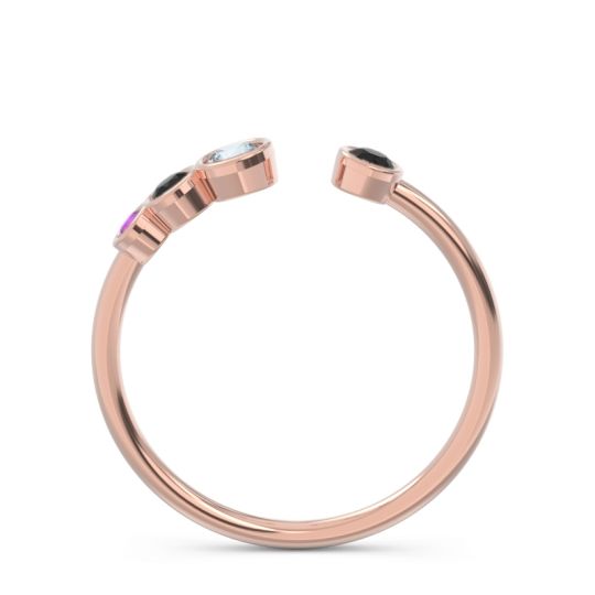 Petite Modern Open Bezel Vihvarita Ring