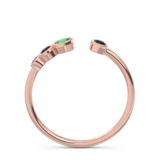 Petite Modern Open Bezel Vihvarita Ring