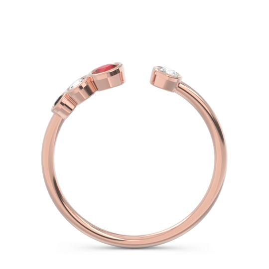 Petite Modern Open Bezel Vihvarita Ring