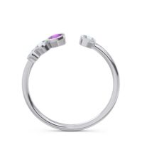 Petite Modern Open Bezel Vihvarita Ring