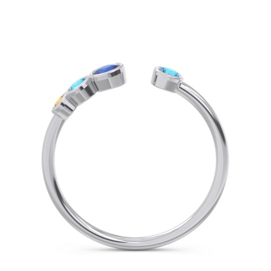 Petite Modern Open Bezel Vihvarita Ring