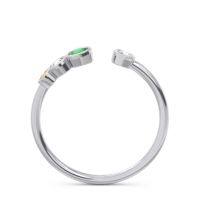 Petite Modern Open Bezel Vihvarita Ring