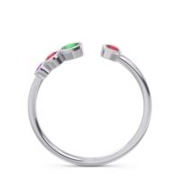 Petite Modern Open Bezel Vihvarita Ring