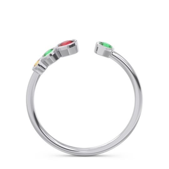 Petite Modern Open Bezel Vihvarita Ring