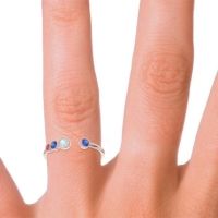 Petite Modern Open Bezel Vihvarita Ring