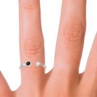 Petite Modern Open Bezel Vihvarita Ring