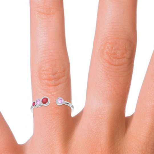 Petite Modern Open Bezel Vihvarita Ring