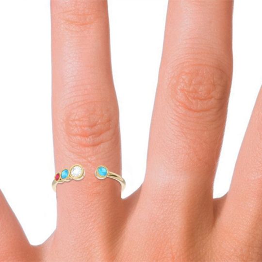 Petite Modern Open Bezel Vihvarita Ring