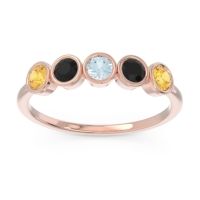 Aquamarine Fashion Ring In 14K Rose Gold With Black Onyx And Citrine – Saciva Minimalist Ring