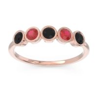 Black Onyx Fashion Ring In 18K Rose Gold With Ruby – Saciva Minimalist Ring