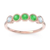 Emerald Fashion Ring In 18K Rose Gold With Aquamarine – Saciva Minimalist Ring