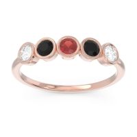 Garnet Fashion Ring In 18K Rose Gold With Black Onyx And Lab Diamond – Saciva Minimalist Ring