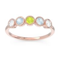 Peridot Fashion Ring In 18K Rose Gold With Aquamarine And Lab Diamond – Saciva Minimalist Ring