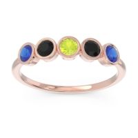 Peridot Fashion Ring In 18K Rose Gold With Black Onyx And Blue Sapphire – Saciva Minimalist Ring