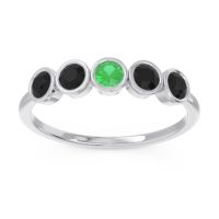 Emerald Fashion Ring In 14k White Gold With Black Onyx – Saciva Minimalist Ring