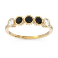 Black Onyx Fashion Ring In 14k Yellow Gold With Diamond – Saciva Minimalist Ring