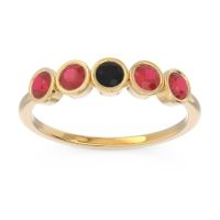 Black Onyx Fashion Ring In 14k Yellow Gold With Ruby – Saciva Minimalist Ring