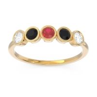 Petite Modern Bezel Saciva Ring