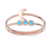 Petite Modern Double Line Bezel Candrodaya Ring