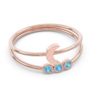 Petite Modern Double Line Bezel Candrodaya Ring