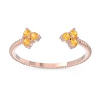 Petite Modern Open Pave Rajju Ring