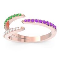 Petite Modern Open Pave Saggraha Ring
