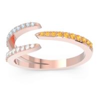Petite Modern Open Pave Saggraha Ring