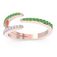 Emerald Fashion Ring In 18K Rose Gold With Aquamarine – Saggraha Minimalist Ring