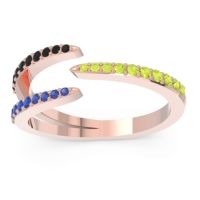 Peridot Fashion Ring In 18K Rose Gold With Black Onyx And Blue Sapphire – Saggraha Minimalist Ring