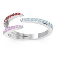 Petite Modern Open Pave Saggraha Ring