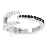 Petite Modern Open Pave Saggraha Ring