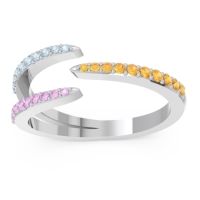 Petite Modern Open Pave Saggraha Ring