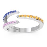 Petite Modern Open Pave Saggraha Ring