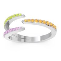 Petite Modern Open Pave Saggraha Ring