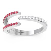 Petite Modern Open Pave Saggraha Ring