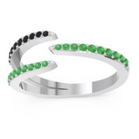 Emerald Fashion Ring In 14k White Gold With Black Onyx – Saggraha Minimalist Ring
