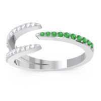 Petite Modern Open Pave Saggraha Ring