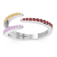 Petite Modern Open Pave Saggraha Ring