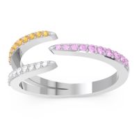 Petite Modern Open Pave Saggraha Ring