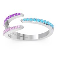 Petite Modern Open Pave Saggraha Ring