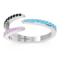 Petite Modern Open Pave Saggraha Ring