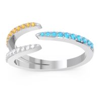 Petite Modern Open Pave Saggraha Ring