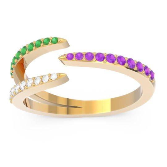 Petite Modern Open Pave Saggraha Ring