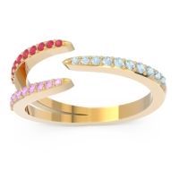 Petite Modern Open Pave Saggraha Ring