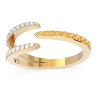 Petite Modern Open Pave Saggraha Ring